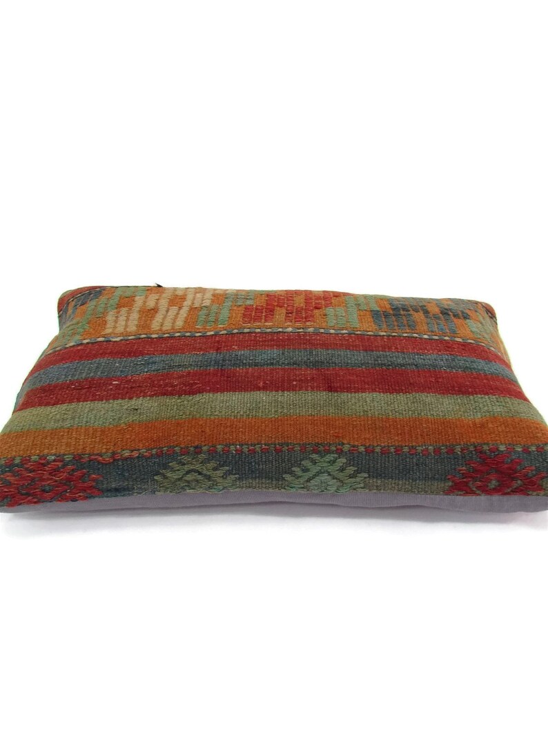 Boho Lumbar Pillow Cover Kilim Pillow 12x20 Boho Decor Etsy