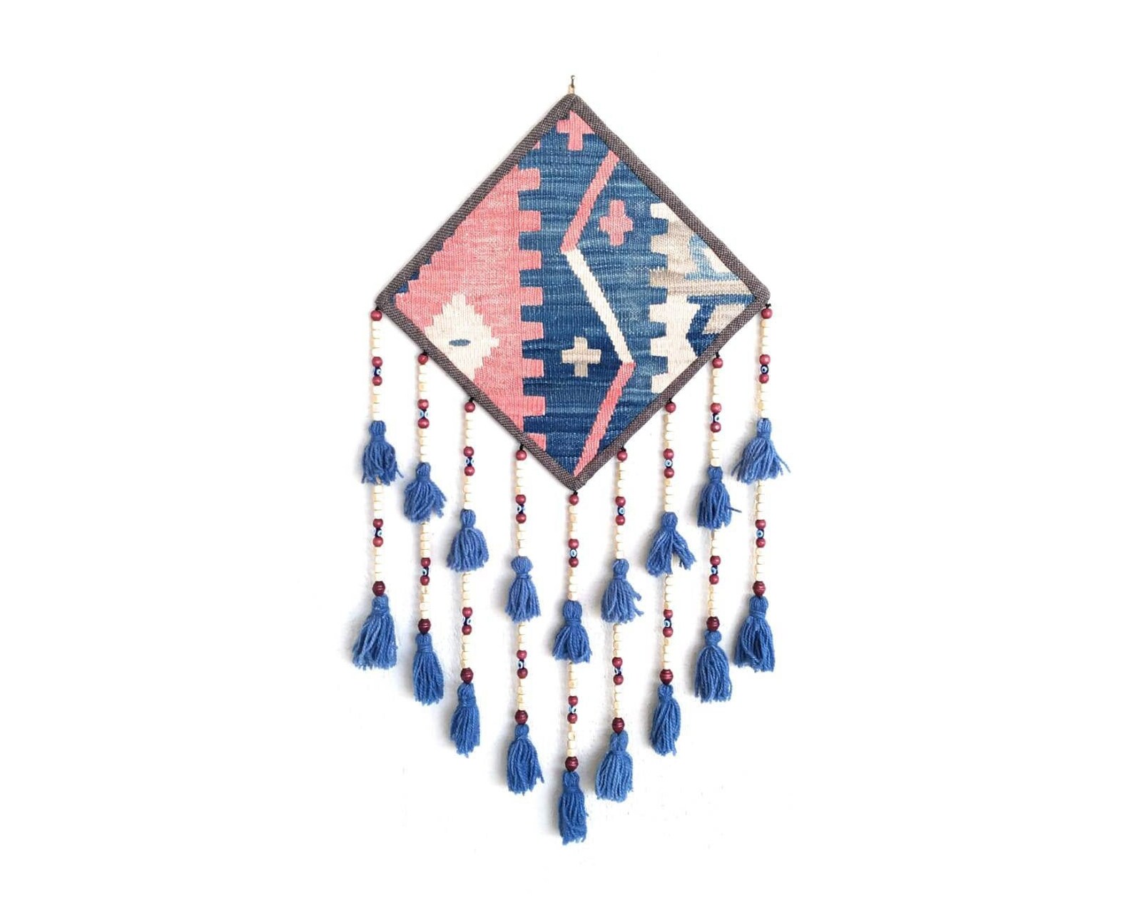 Woven Wall Hanging Boho Wall Decor Beaded Wall Hanging Wall Etsy