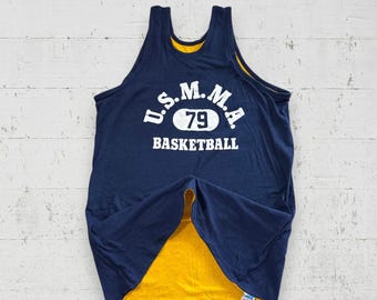 Vtg Double Face USMMA Basketball Jersey Champion XL U.S. Merchant Marine Academy