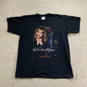 Vtg 90s LeAnn Rimes Graphic Tee Shirt XL SINGLE STITCH Tennessee River Gold