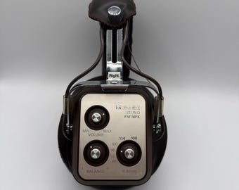 Triumph Headhugger Stereo FM MPX Radio Headphones Solid State ic fet