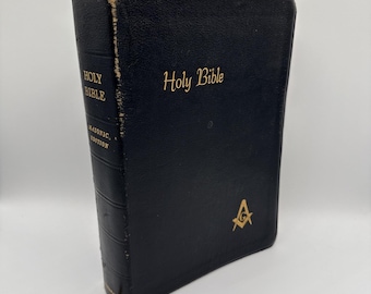 1946 Holy Bible Masonic Edition National Red Lettered Freemason KJV Leather