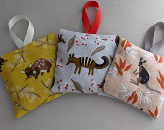 Set of three lavender wardrobe freshener sachets - New designs! - Jocelyn Proust Australian natives