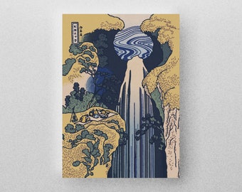 Pikanic at Amida Falls in the Far Reaches of the Kisokaido Print (Pokémon x Katsuhika Hokusai)