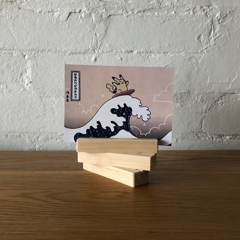 Surfing Pikachu on the Great Wave off Kanagawa Print Pokémon x Katsuhika Hokusai image 10