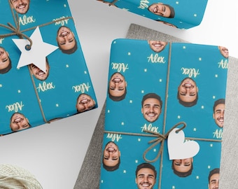 Custom Face Wrapping Paper, Personalized Birthday Christmas Gift Wrap