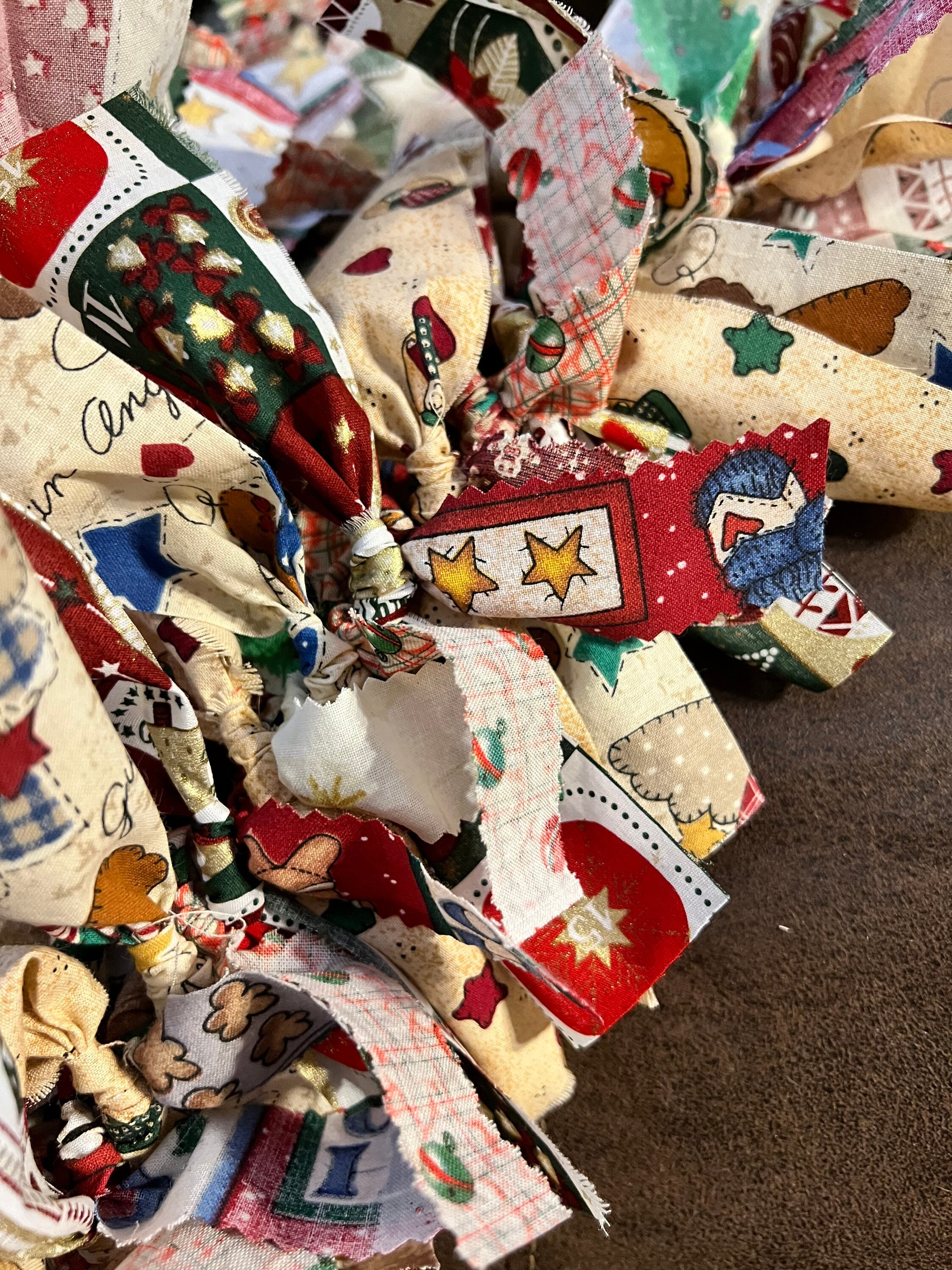 Primitive Christmas Rag Garland Etsy