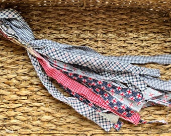 Red White & Blue Fabric Strips