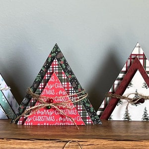 Farmhouse Christmas Tree Trio: Triangle Wood Trees