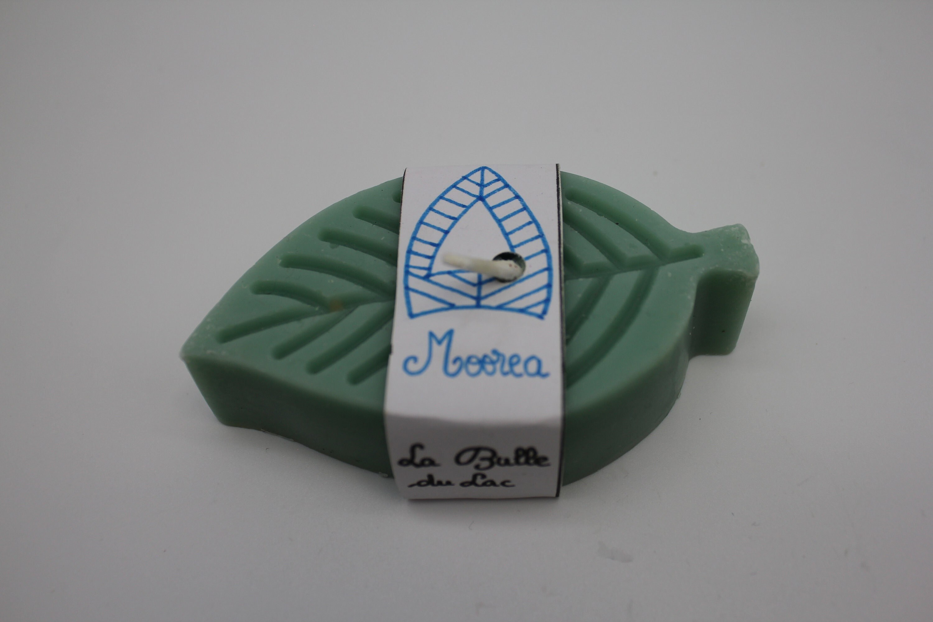 Bougie Feuille, Parfum Moorea Île, Cire Végétale Moulée