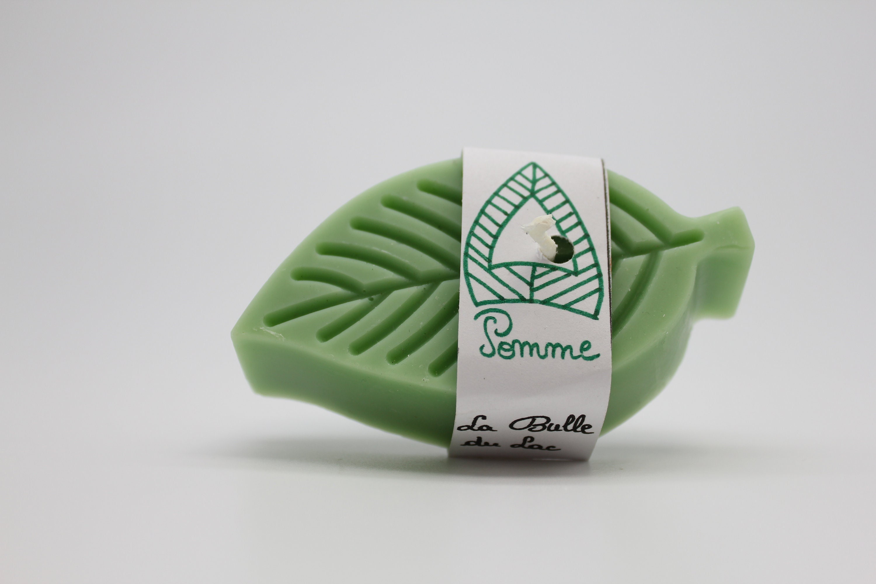 Bougie Feuille, Parfum Pomme, Cire Végétale Moulée