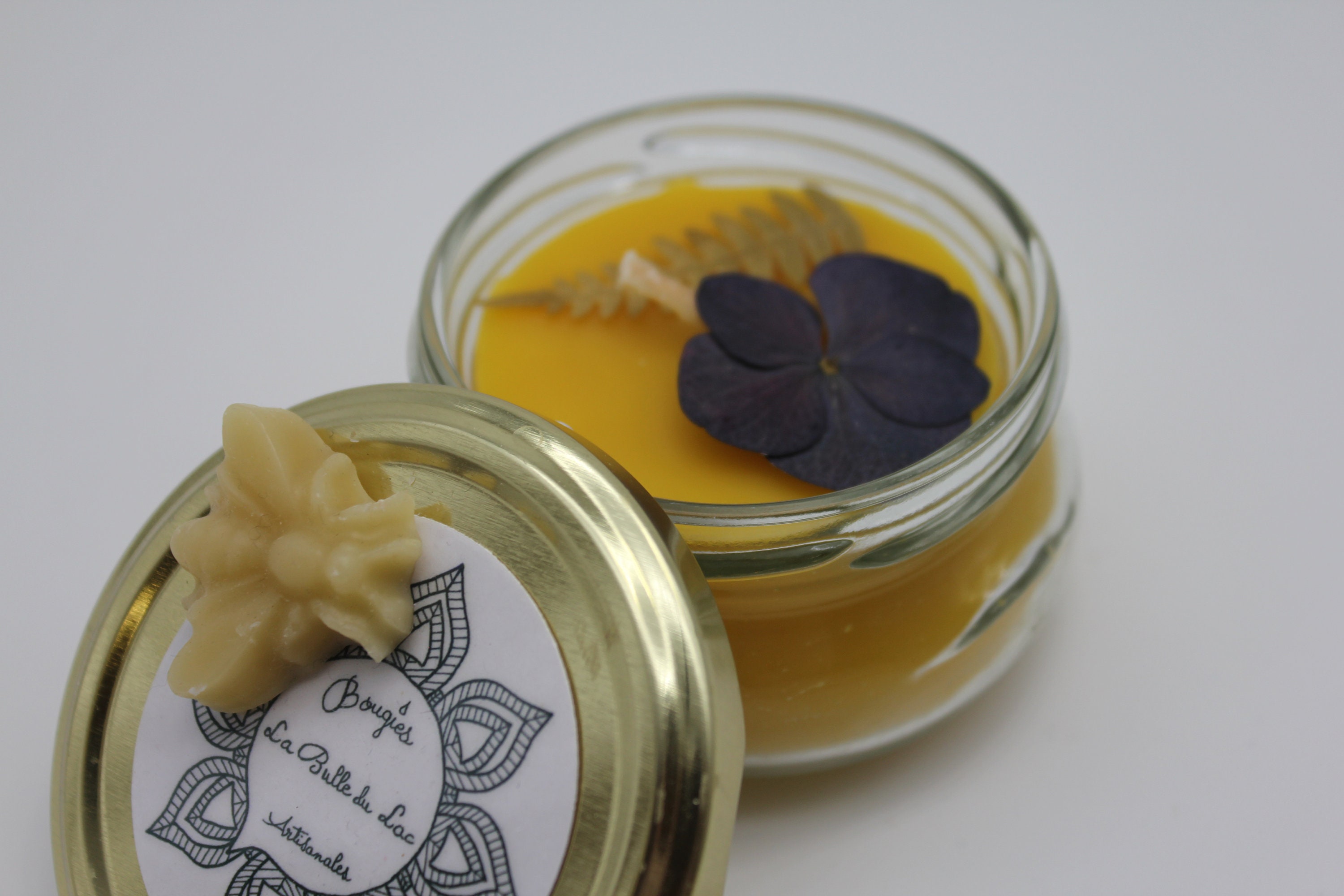 Bougie Cire d'abeille Jaune, 100% Naturelle, Mèche Coton, Combustion Lente, Pot Original