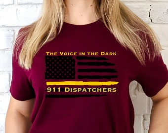 911 Dispatcher Shirt Thin Gold Line Tee 911 Dispatcher Gift 911 Dispatch Tshirt Gift for First Responder Dispatcher Week, Dispatcher Gifts