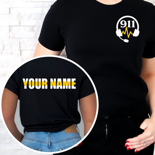 Personalized Dispatcher Shirt Custom 911 Dispatcher Thin Gold Line Shirt 911 Dispatcher Gift for Police Appreciation Gift for Dispatcher