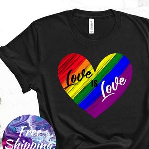 Gay Pride Tshirt Rainbow Clothing for Lesbians Queer Love is Love Tee Shirt LGBTQIA Love T-Shirt Equality T Shirt Coming Out Shirt for Women image 3