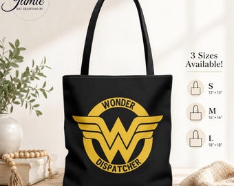 Thin Gold Line Dispatcher Tote Bag for Police Dispatch Shift Bag for Sheriff Dispatchers 911 Dispatcher Gifts for Dispatcher Appreciation