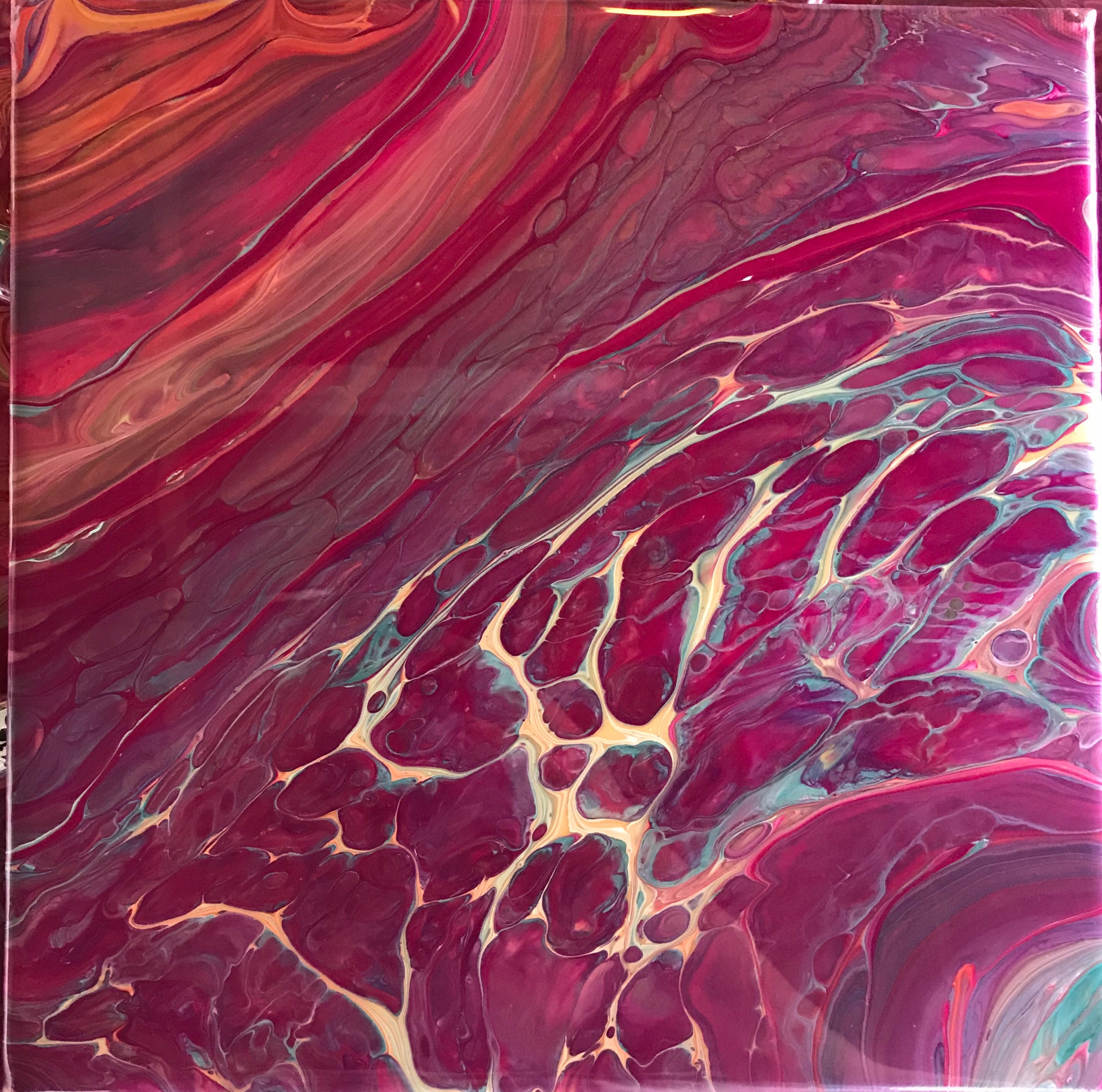 Maroon Wall Art Red Wall Decor Original Contemporary Abstract Etsy