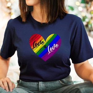 Gay Pride Tshirt Rainbow Clothing for Lesbians Queer Love is Love Tee Shirt LGBTQIA Love T-Shirt Equality T Shirt Coming Out Shirt for Women image 2