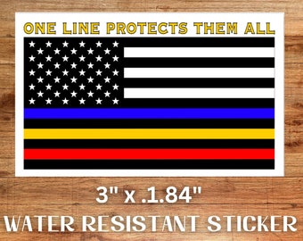 First Responder Dispatcher Flag 911 Sticker, 911 Vinyl Decal, Thin Gold Line 911 Dispatch, First Responder Sticker for Police Sheriff & EMS