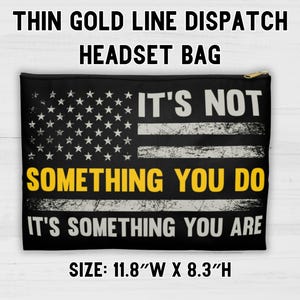 May include: Black headset bag with an American flag design and the text "It's not something you do, it's something you are". The bag measures 11.8 inches wide by 8.3 inches high.