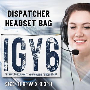 May include: White zippered pouch with a blue and white distressed graphic that says "IGY6" and "If I have to explain it, you wouldn't understand". The pouch is 11.8 inches wide and 8.3 inches high.