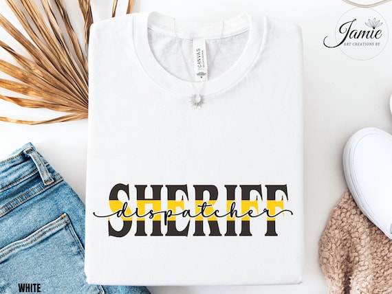 911 Sheriff Dispatcher Shirt Thin Gold Line 911 Dispatcher Gift First Responder Tshirt for 911 Operator Dispatcher Flag Shirt for Sheriff