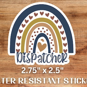 Dispatcher Thin Gold Line 911 Rainbow Sticker, 911 Vinyl Decal, 911 Dispatch Gift, First Responder Sticker for Police, Sheriff, Fire and EMS