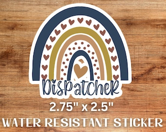 Dispatcher Thin Gold Line 911 Rainbow Sticker, 911 Vinyl Decal, 911 Dispatch Gift, First Responder Sticker for Police, Sheriff, Fire and EMS