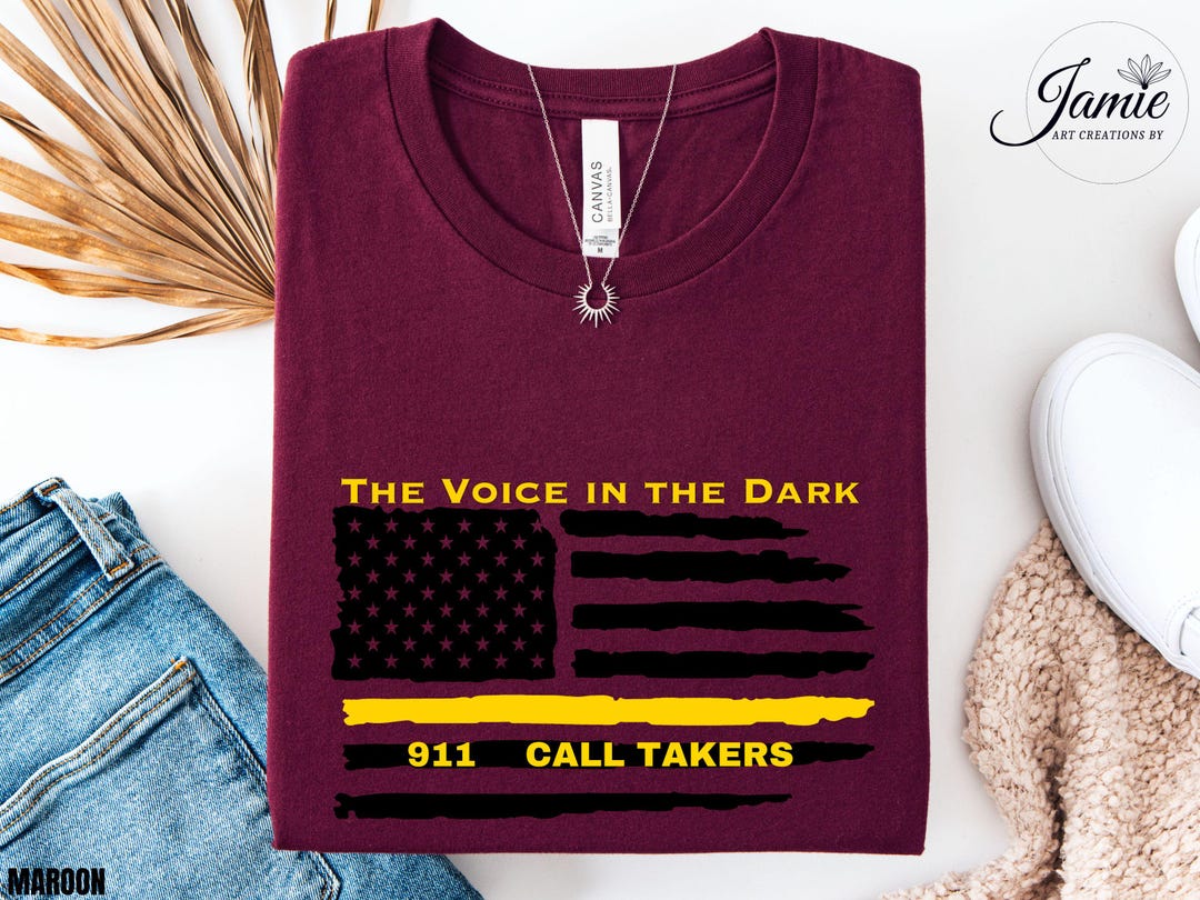 Calltaker 911 Call Taker Shirt Thin Gold Line Flat, 911 Dispatcher Gift, Sheriff ...