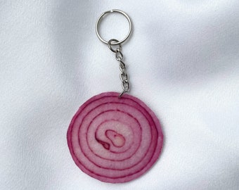 Onion slice ornament funny food keychain weird vegetable keychains