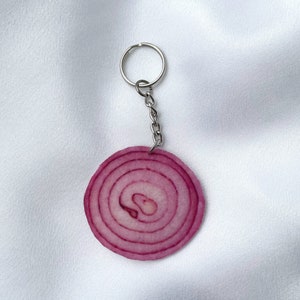 Onion slice ornament funny food keychain weird vegetable keychains