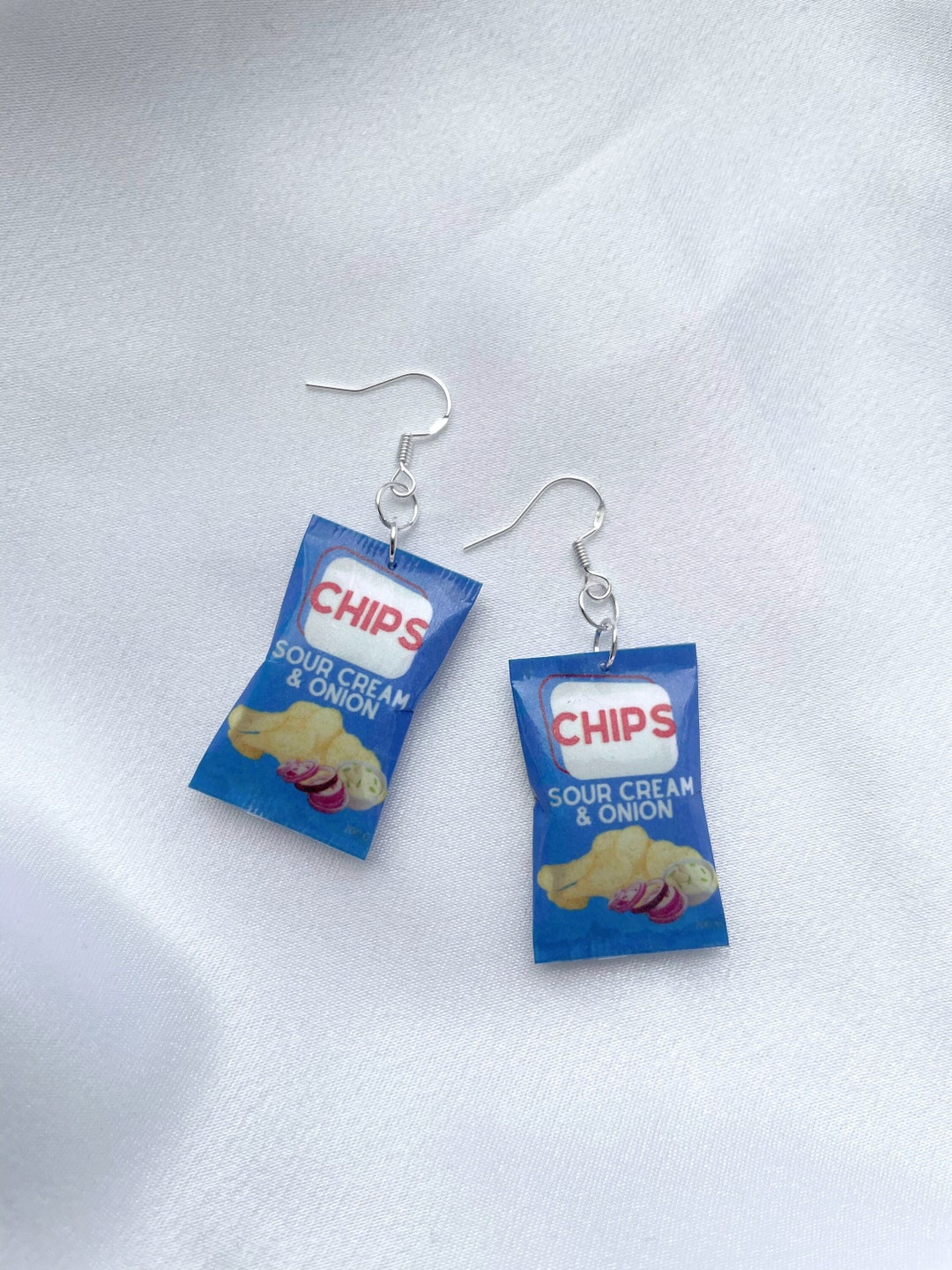 Sour Cream and Onion Mini Chip Bag Earrings Snackinspired Etsy