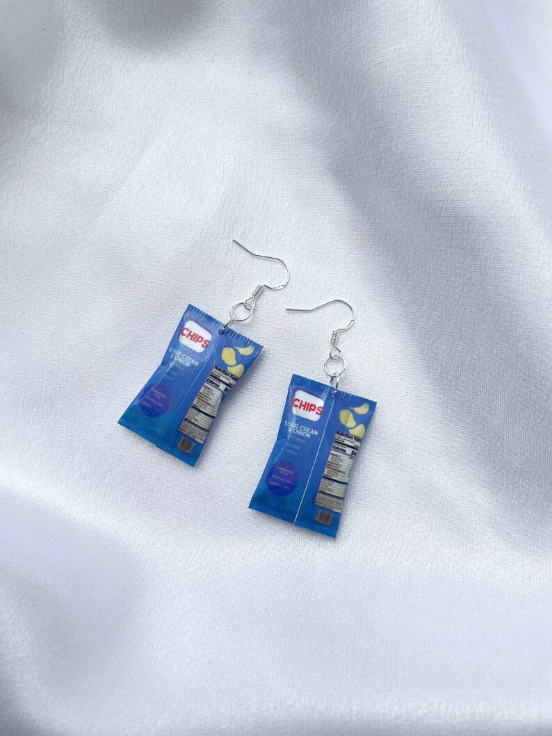 Sour Cream and Onion Mini Chip Bag Earrings Snackinspired Etsy