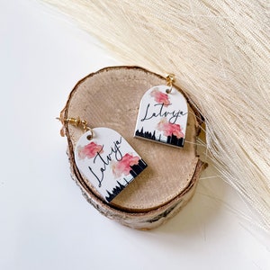 Latvian-themed earrings, patriotic accessory, souvenir gift, stud dangle earrings