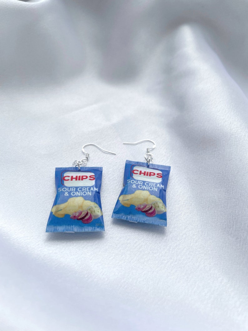 Sour Cream and Onion Mini Chip Bag Earrings Snackinspired Etsy