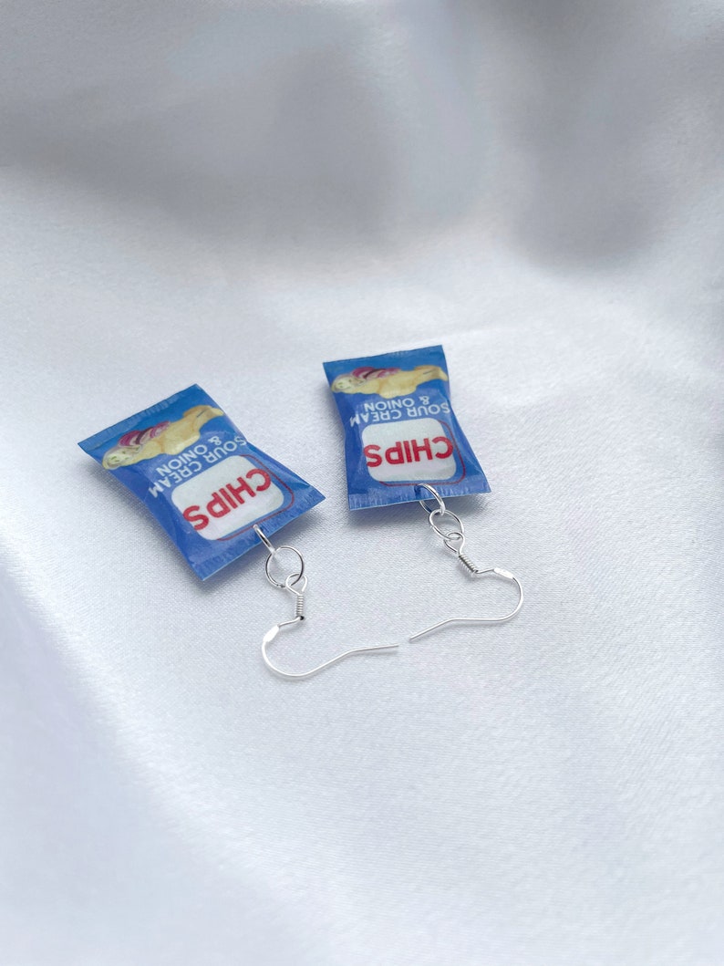 Sour Cream and Onion Mini Chip Bag Earrings Snackinspired Etsy
