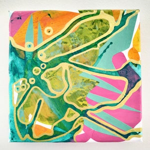 Mini Square Painting- Mixed Media & Collage