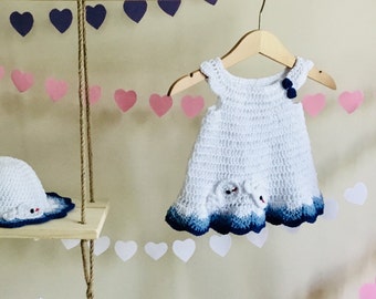 PDF Crochet PATTERN Summer Baby Dress & Headband Set No 401 Size 0-3 months to 5-6 years