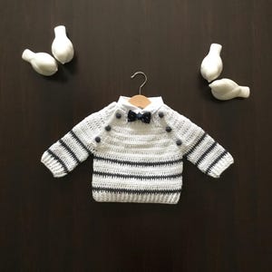 PDF MOTIF au crochet Les basiques de l'automne Pull pour filles pour garçons avec boutons sur les deux côtés N 695 taille Bébé tout-petit jusqu'à 11-12 ans Pull moderne