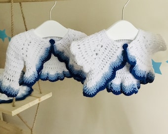 PDF Crochet PATTERN Summer Baby Cardigan Bolero N 416 Size Baby to 5-6 years