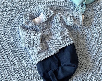 PATRÓN Crochet Chaqueta Pegaso Patrón N 623 Talla 0-3 meses 3-6 meses 6-12 meses 1-2 años 3-4 años 5-6 años