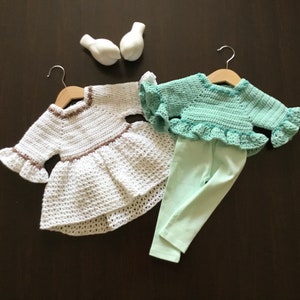 Crochet PATTERN Juliet Asymmetric Lace Dress & Blouse Pattern N 465 Size 0-3 3-6 6-12 months 1-2 3-4 5-6 7-8 9-10 years