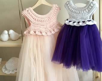 Crochet PATTERN Magnolia Tutu Party Dress Pattern N 438 Size 0-3 3-6 6-12 months 1-2 years 3-4 years 5-6 years 7-8 years 9-10 11-12 years