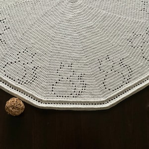 Crochet PATTERN Cat Round Filet Crochet Blanket Pattern N 371 Measures around 44”/112 cm in diameter