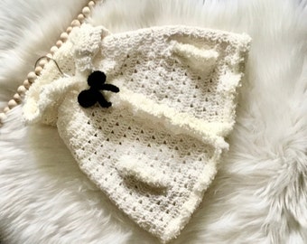 Crochet PATTERN Baby Hooded Cape Coat Pattern N 455 Size 0-6 months 1-2 years 3-4 years 5-7 years 8-12 years