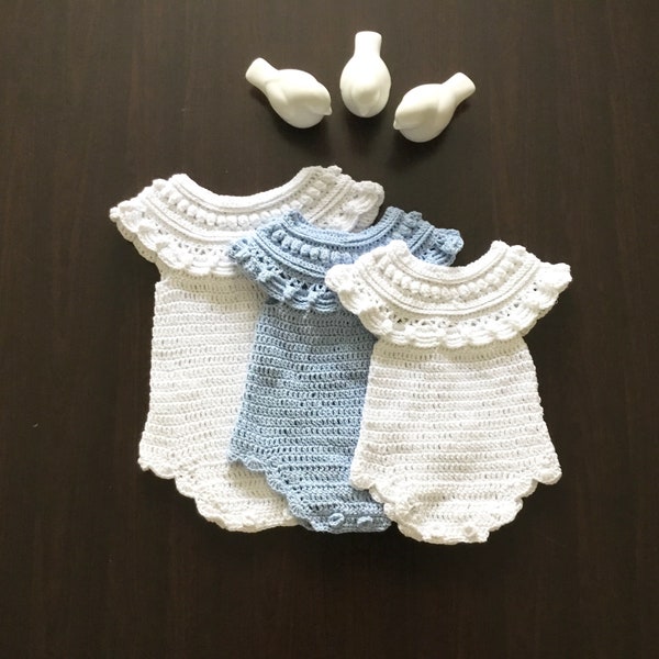 Crochet PATTERN Magnolia Baby Romper Pattern N 428 Size 0-3 months 3-6 months 6-12 months 1-2 years