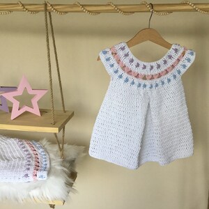 PDF Crochet PATTERN Spring Love Dress N 444 Size 0-3 months to 5-6 years