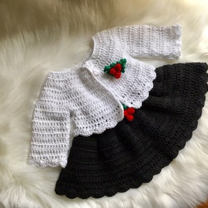 Crochet PATTERN Baby Dress & Cardigan Set N 339 Size 0-3 months, 3-6 months, 6-12 months,  1-2 years, 3 -4 years