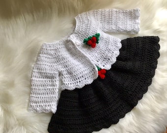 PDF Crochet PATTERN Baby Dress & Cardigan Set N 339 Size 0-3 months to 3-4 years