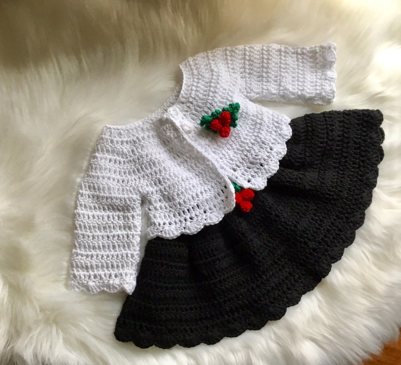 Crochet PATTERN Baby Dress & Cardigan Set N 339 Size 0-3 months, 3-6 months, 6-12 months,  1-2 years, 3 -4 years 